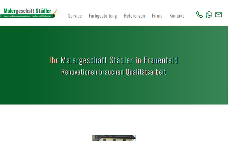 Malergeschäft Städler, Webseite Screenshot