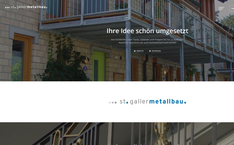 St.Galler Metallbau, Webseite Screenshot