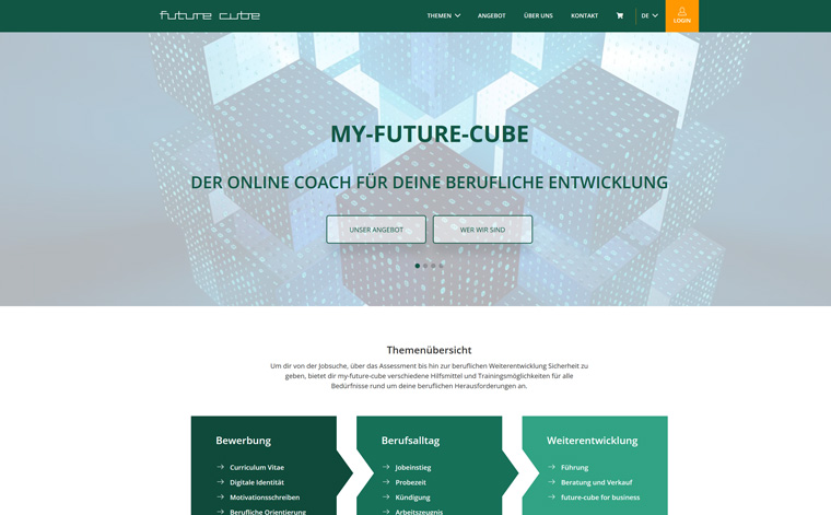 My-Future-Cube, Webseite Screenshot