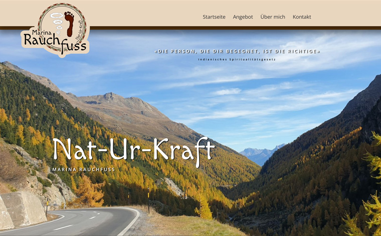 Marina Rauchfuss Nat-Ur-Kraft, Webseite Screenshot