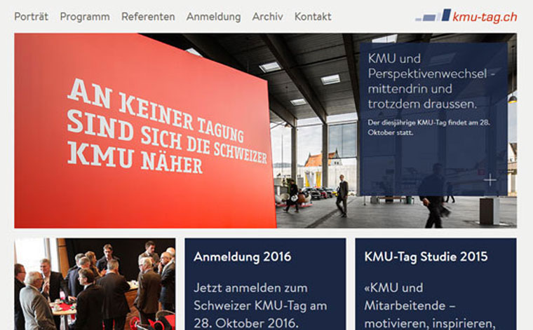 Schweizer KMU-Tag Webseite Screenshot