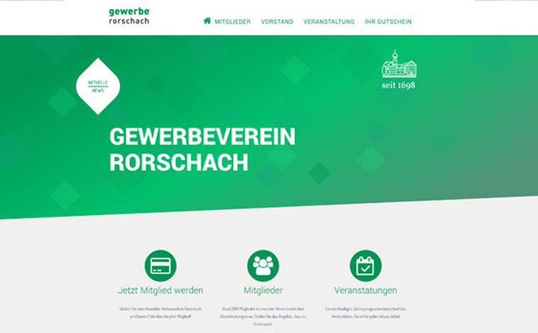 gewerbe-rorschach, gewerbe, Webseite Screenshot